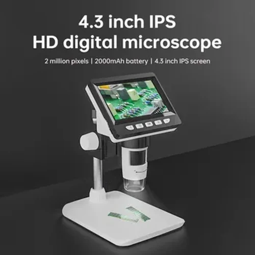 4,3-inčni digitalni mikroskop 1080P 50-1000x novčić Microscopio 2000mAh mikroskop za lemljenje za popravak elektronike PCB prijenosno računalo