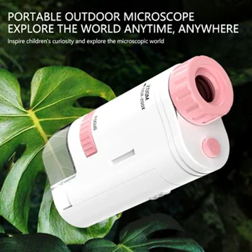 Portable Mini Pocket Mikroskop Kit Toy 60-200X Lab Handheld Mikroskop Mat LED Liicht Kanner Science Microscop Ausrüstung Fir Kanner