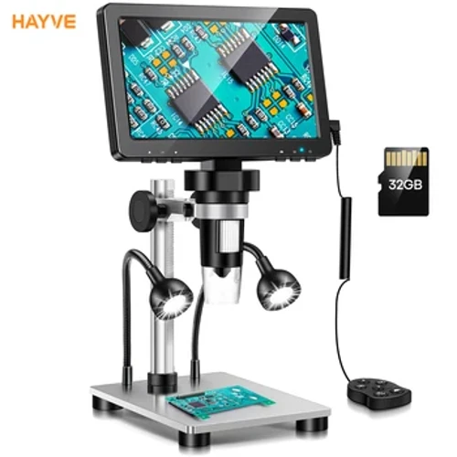 Hayve 7’’ digitālais mikroskops 1500x tālummaiņa 12MP HD elektroniskie mikroskopi kameras palielinātājs lodēšanai tālruņa remonta mikroskops