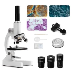 Microscope no nā mākua keiki 64X-2400X Magnification Compound Microscope me Microscope Slides Fill Light no nā keiki nā haumāna