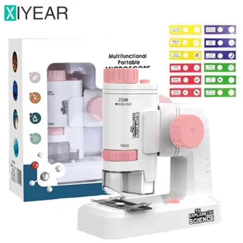 I-80-200X Handheld MINI Microscope ene-Base LED Biological Microscope Izingane Zihlola Ithuluzi Lesayensi Lengane Yamanje Isibonakhulu