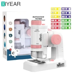 80-200X U'ulima MINI Microscope ma le Base LED Biological Microscope Tamaiti Su'esu'e Meafaigaluega Saienisi Tamaiti o lo'o iai Microscope