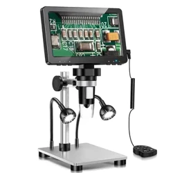 DM9 7 ''50X-1200X Digital Microscope Fetuuna'i HD LCD Pueata Vitio 1080P Fa'apolofesa Fa'amatagofie Meafaigaluega Uila Fa'aeletonika