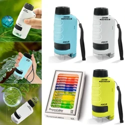 Kid Handheld Microscope para sa mga Bata Science Experiment Pocket Microscope Laruang Pang-edukasyon na Laruang Mga Portable na Mini Microscope para sa mga Bata