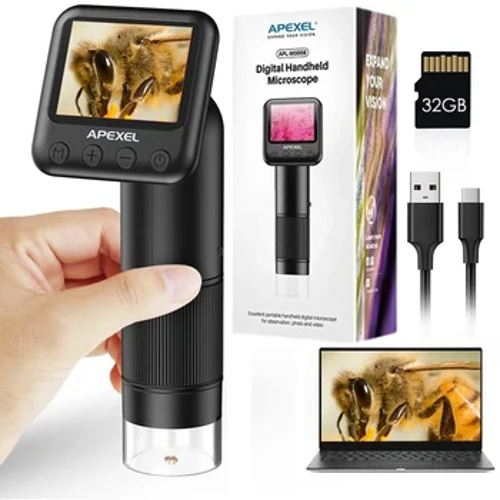 Handgehaltenes 800x HD-Digitalmikroskop für Erwachsene, 2"-LCD-Bildschirm, Taschenmikroskop für Kinder, USB-Labor-Digitalmikroskope