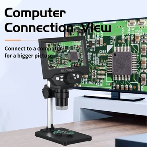 Microscope numérique 5.5 pouces, grossissement 10MP 1000X, écran LCD, 8 lumières LED, stockage sur carte SD, Microscope électronique pour les réparations