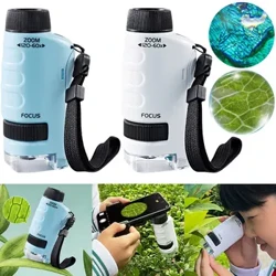 Microscopio tascabile KIT SCIENT TOY KIT 60-120x Mini microscopio portatile con microscopio per bambini all'aperto