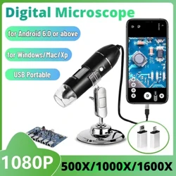 Lehimlash uchun 500X/1000X/1600X raqamli mikroskop ko'chma elektron mikroskop LED kattalashtiruvchi mobil telefonni ta'mirlash asboblari
