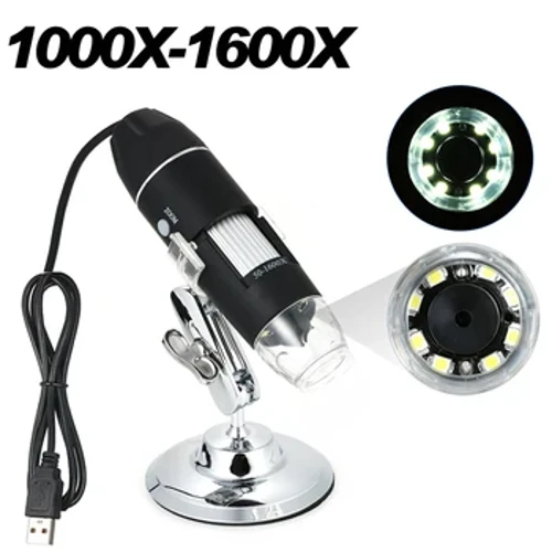 1600X 1000X Kính Hiển Vi Kỹ Thuật Số USB Kính Hiển Vi Microscopio Kính Lúp Kính Hiển Vi Điện Tử Stereo Camera Nội Soi 0.3MP 8 Đèn LED
