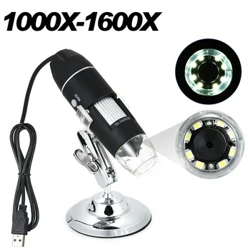 1600X 1000X Kính Hiển Vi Kỹ Thuật Số USB Kính Hiển Vi Microscopio Kính Lúp Kính Hiển Vi Điện Tử Stereo Camera Nội Soi 0.3MP 8 Đèn LED