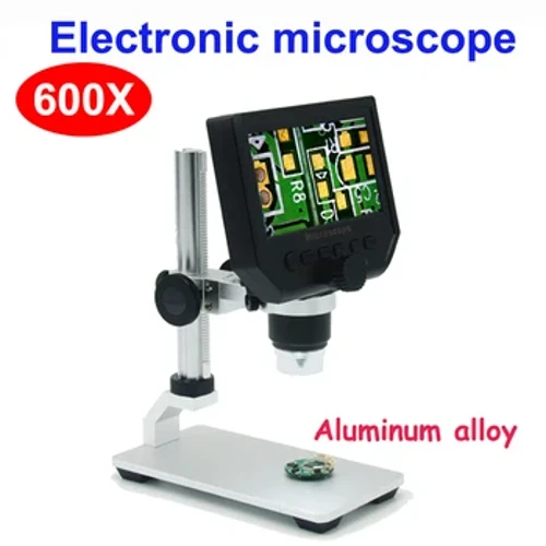 Microscope numérique 600X microscope vidéo électronique 4.3 pouces HD LCD microscope à souder loupe de réparation de téléphone