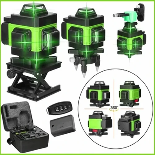 Nivel laser 3D/4D 12/16 linii 3° Mașină cu autonivelare Instrument de nivelare a bateriei Niveluri verticale orizontale Lazer