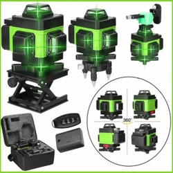 3D/4D 12/16 เส้นเลเซอร์ระดับ 3 ° Self-leveling Machine แบตเตอรี่ Leveling เครื่องมือแนวตั้งแนวนอน LAZER ระดับ