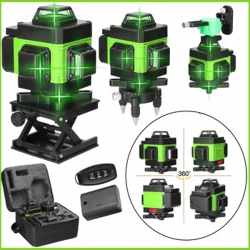 3D/4D 12/16 LINE LASER LYGIS 3 ° Automatinis išlyginimo mašina USB įkraunama akumuliatoriaus išlyginimo įrankis Vertikalus horizontalusis lazerio LEV