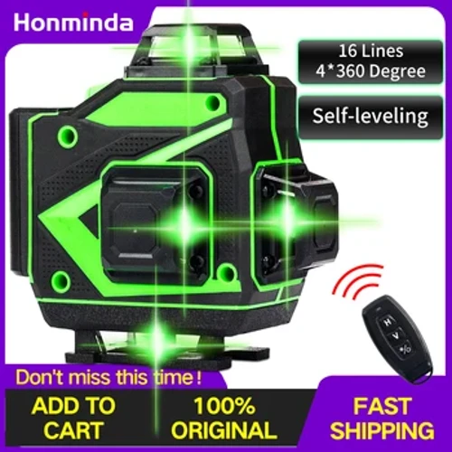 16 na Linya 4D Laser Level Green Line Self-Leveling 360 Pahalang At Vertical Napakalakas na Antas ng Laser Green Beam Laser Level