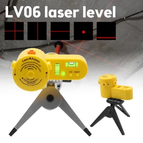 Lasernivå multifunktion 4 i 1 hushållsnivålinjal Mätning av laserlinjal med roterande stativ Ertical Horizontal Level Tools
