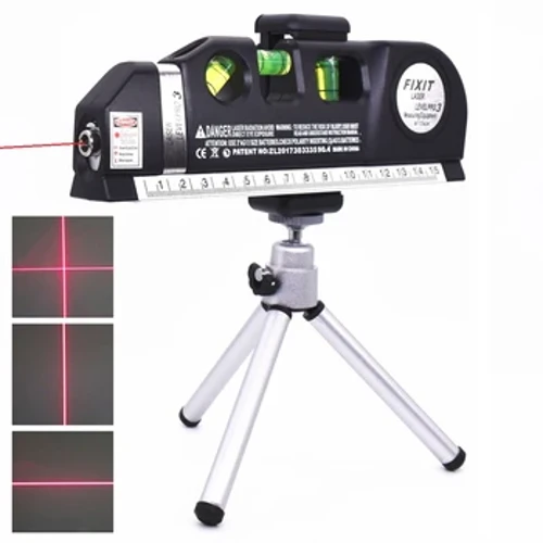 Vertikal Horizontal Laser Level Tape Upassbar Multifunktionnelle Standard Lineal Cross Lines Messinstrument Mat Stativ