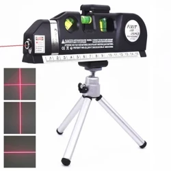 Laser maila bertikala horizontal zinta erregulagarria funtzio anitzeko erregela estandarra Gurutze lerroak neurtzeko tresna tripodearekin