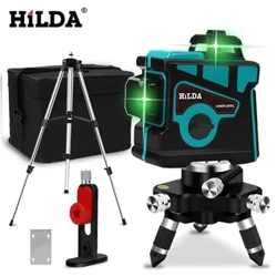 Livello Laser HILDA 12 Linee Livello 3D Autolivellante 360 ​​Croce Orizzontale E Verticale Livello Laser Verde Super Potente