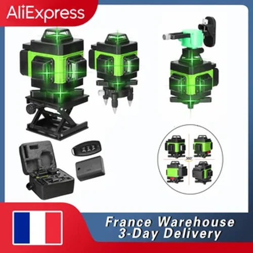 16/12 setirler 4D lazer derejesi ýaşyl çyzyk SelfLeveling 360 Gorizontal we wertikal super güýçli lazer derejesi ýaşyl şöhle lazer derejesi