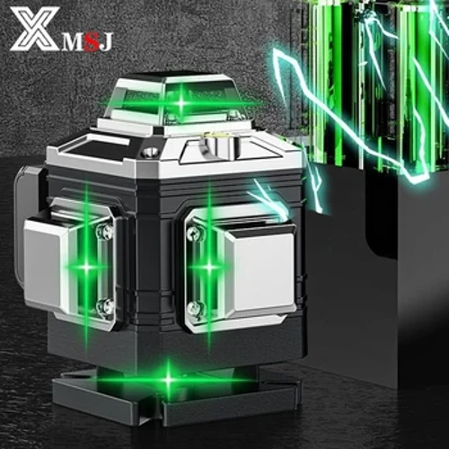 Nivel láser 3D/4D de 8/12/16 líneas, línea verde, autonivelante, 360 °, Cruz Horizontal y Vertical, potente nivel láser de Rayo verde, herramientas