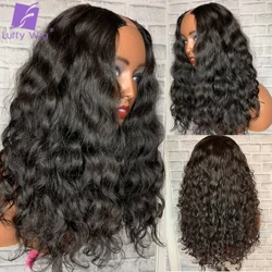 Water Wave V Part Perug Human Hair Brazilian Remy U Part Wig 180 Density Glueless Curly Vpart περούκες No Leave Out για Μαύρες γυναίκες