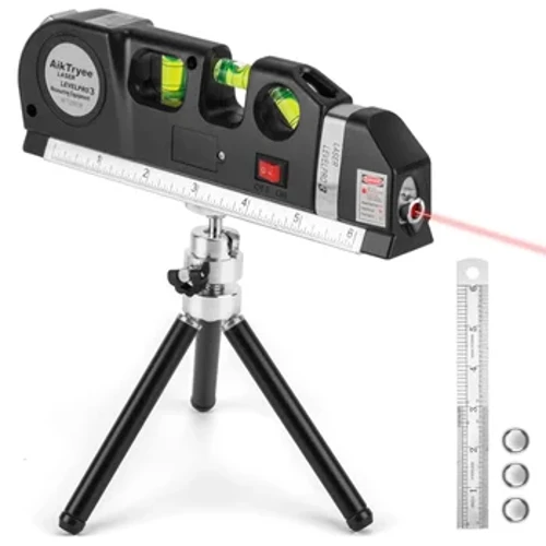 Instrument de nivelare cu laser cu mai multe funcții Ruler de oțel cu o linie dreaptă laser aliniat la nivel vertical Banda de măsurare verticală