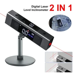 Inclinometro digitale a livello laser 2in1 Goniometro laser Righello angolare a doppio schermo Tipo C Strumento di misurazione della costruzione ricaricabile