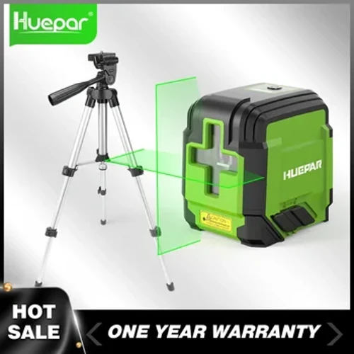 Huepar 2 Lines Laser Level Osram Green Beam Self-Nivelléierend Horizontal & Vertikal Cross Line Laser Leveling Tools Set With Stativ