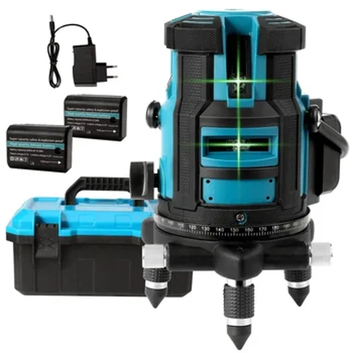 5 linii 360 Nivel cu laser cu laser cu niveluri verzi de auto-niveluri, orizontale și verticale, cu unelte de baterii reîncărcabile