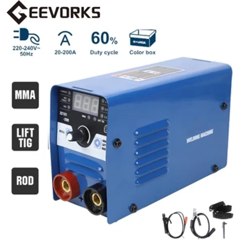 Geevorks Digital Welder Semi-Automatic 220V-240V Inverter Tig Argon Arc Gas-Less Mig Welder Synergy Handheld  Welding Machine