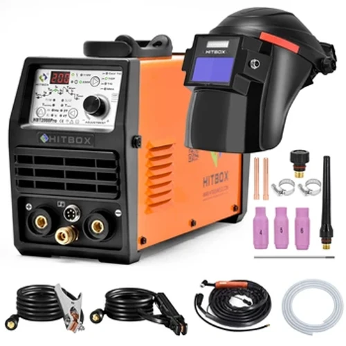 HITBOX 200A hideg AWI hegesztőgép, HF TIG impulzussal, 2T/4T pontszerű ARC hegesztő ARC Stick Welder soldadora tig