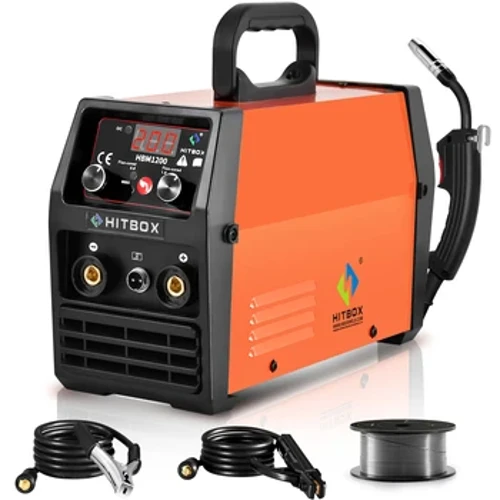3 in 1 Synergy Mig Welder Semi-Automatic 110V 220V Inverter Tig Argon Arc Gas-Less Mig Welder HITBOX HBM1200 Welding Machine