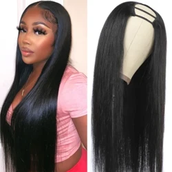 Alipretty U Part Wig Human Hair Wig Bone Straight Hair Wigs Glueless Brazilian Wig Ma ke kūʻai aku ʻana i ka mīkini piha i hana ʻia no ka wahine.