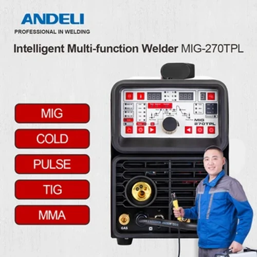 ANDELI multifunctionele lasmachine MIG-270TPL MIG TIG Pulse MMA en koud lassen 4 in 1 multifunctionele MIG-lasmachine