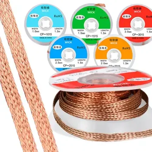 Hút Thiếc Loại Bện Băng Đồng Hàn Hàn Tẩy 1/1.5/2.5/3/3.5/4mm Dây Hàn bấc Tín Dây Dẫn Thông Lượng BGA Công Cụ Sửa Chữa