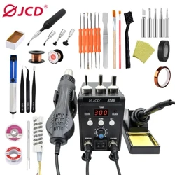 JCD 2 u 1 stanica za lemljenje 8586 LCD digitalni zaslon SMD prerada vrućeg zraka pištolj za lemljenje 220V 110V ESD Alati za popravak zavarivanja