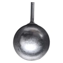 Förtjockad 30 32 34 cm Obelagd kolstål wokpannor kokkärl Kinesisk handsmidd non-stick järngryta kokkärl