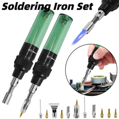 Conjunto de ferro de solda ferro de solda profissional gás butano tocha de soldagem kit ferramenta de soldagem butano sem fio ponta de butano ferramenta