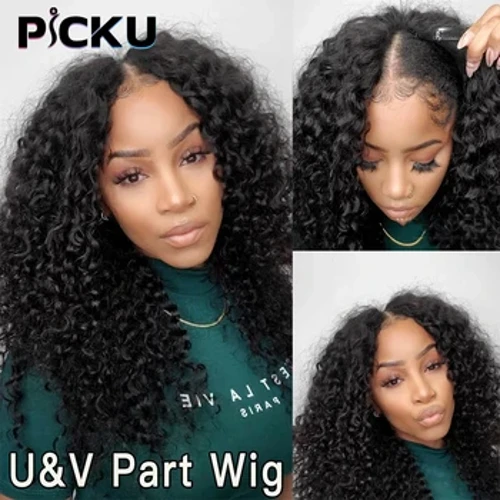 V Part Wig Ανθρώπινα μαλλιά No Leave Out Brazilian Deep Wave Human Hair περούκες για γυναίκες U Part Deep Curly περούκες Glueless Virgin 250%