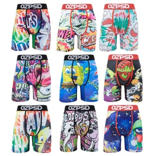 OZPSD Gợi Cảm Quần Lót Nam Võ Sĩ Cueca Quần Lót Nam Quần Lót Nam Boxershorts Plus Kích Thước Thoáng Khí In Hình Người Quần Sịp Boxer