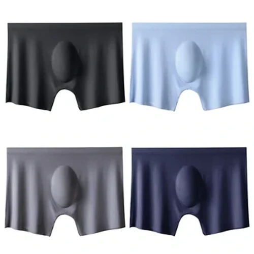 4PCS / Lot Erkek Balak Erkekler buz buz ýüpek, sekssiz içki eşikler Gaty ultra inçe dem alýan boksçy şortik Erkek eşik boksçylary