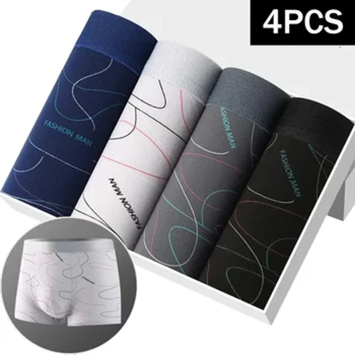 4pcs/Set Boxer na bhfear u dronnach convex fobhrístí clóite faisean fireann Fir compordach mionbhrístíní fear fo-éadaí soladach breathable 45-100kg