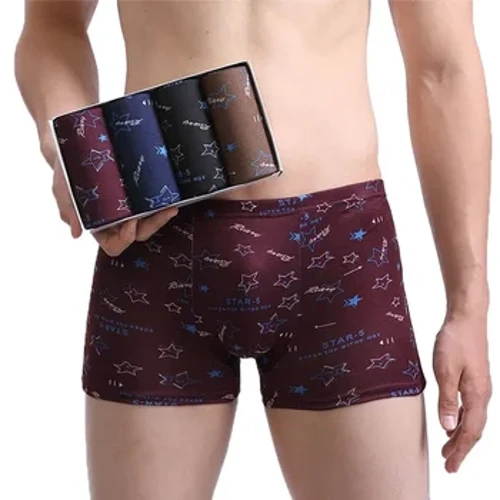 4 adet/grup erkek Külot Dikişsiz Erkek Baskılı Külot Adam Paketi Şort Boksörler İç Moda Erkek Boxer Büyük Boy L-4XL