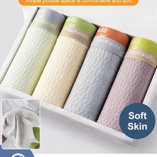 Quần Sịp Boxer Nam Cotton Bong Bóng Kháng Khuẩn Thoáng Khí Thấm Hút Mồ Hôi Mỏng Giữa Eo Quần Lót Màu Quần Lót Thể Thao