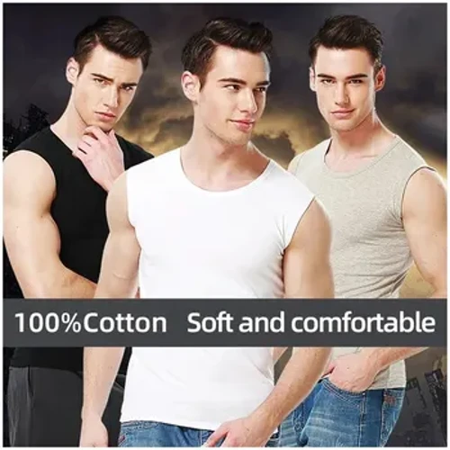 Dynion yn Breinio Cotwm Pur Corff Adeiladu Cynnig Dillad Allanol Crys Chwys Undershirt