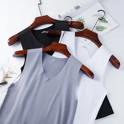 Izingubo Zangaphansi Zabesilisa Izingubo Zangaphansi Zabesilisa Zasehlobo I-Vest Yabesilisa I-Traceless Ice Silk Tank Top Slim Fit Ezemidlalo Yokufaneleka I-Sleeveless Breathable Singlet