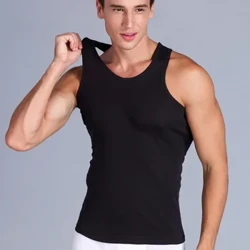Gilet da uomo Canotte in puro cotone Bodybuilding Motion Capispalla Felpa Elastica Intimo maschile di grandi dimensioni Nero Bianco Grigio