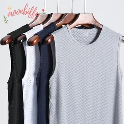 Vīriešu Ice Silk Tops Apakšveļa Vīriešu Apakškrekls Caurspīdīgi Krekli Vīriešu Bodyshaper Fitness Cīkstēšanās Tīkla elpojošie singlets