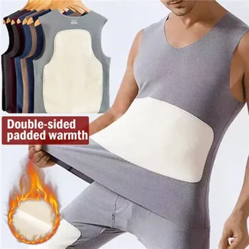 Mùa Đông Nam Quần Lót Sinh Nhiệt Ấm Áo Thân Mật Quần Lót Không Đường May Dày Top Cổ Tròn Nhung Đệm Áo Bên Trong Mặc Bể
